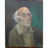 Kenneth "Ken" Evans (British, 1924-1987), "Self Portrait (with glasses on)", gum arabic, stand oil