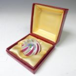 A Perthshire butterfly Paperweight, with double overlay containing central butterfly, signature to