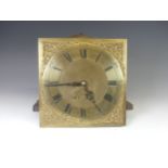 Rogers, Leominster, a Georgian 30 hr longcase Clock Dial and Movement, the 12in brass dial signed '