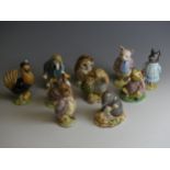 A collection of Beswick Beatrix Potter Figures, comprising Pig-Wig, Mr Jeremy Fisher, Mr Alderman