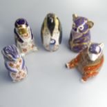 A small quantity of Royal Crown Derby Paperweights, to include Koala, gold stopper, Platypus, gold