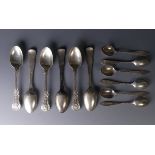 A set of six Victorian silver Tea Spoons, by Chawner & Co., hallmarked London, 1856, King's pattern,