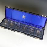 Britannia Commemorative Society'; A cased set of six .999 fine silver Commemorative Medals, no.'s