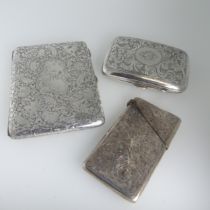 A Victorian silver Aide Memoir, by Thomas Hayes, hallmarked Birmingham, 1893, with scrolling