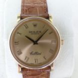 Rolex; A gentleman's 18ct yellow gold Cellini Wristwatch, 5115 / 8, serial no. D765172, on