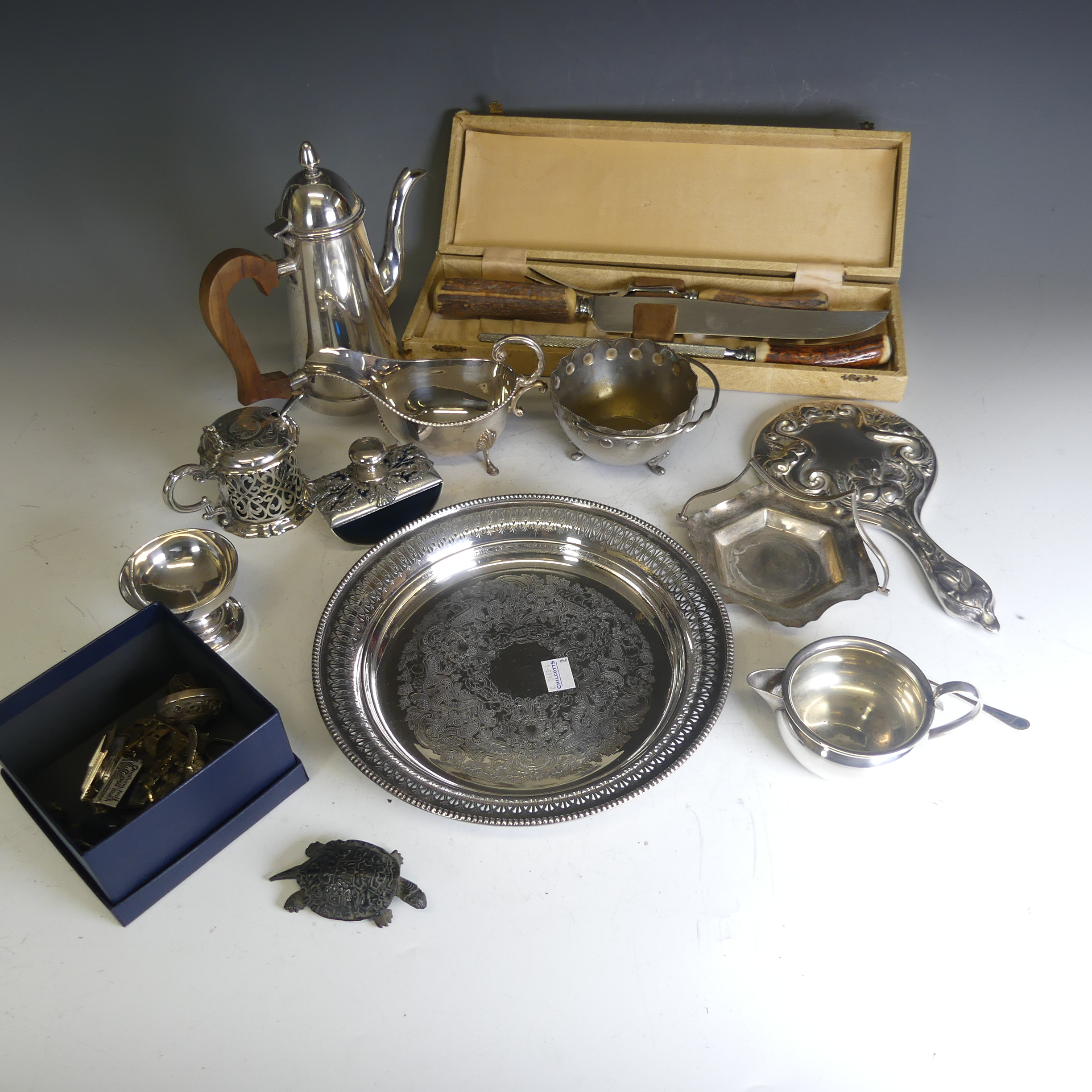 A George V four piece silver backed Dressing Table set, hallmarked Birmingham, 1934, comprising hand - Image 4 of 6
