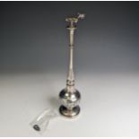 A late 19thC / early 20thC Islamic silver Rosewater Sprinkler, of typical form with pierced finial