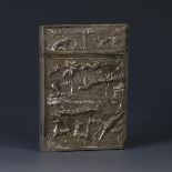 An early 20thC Indian silver Card Case, of rectangular form with hinged top, the whole decorated