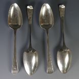 A set of four George III Old English pattern Table Spoons, by William Sumner I, hallmarked London