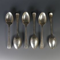 A set of six Edwardian silver Dessert Spoons, by John Round & Son Ltd., hallmarked Sheffield,