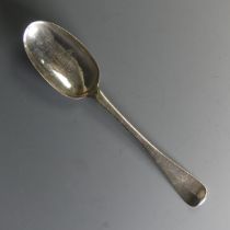 A George I silver Hanoverian Rattail pattern Spoon, by Isaac Davenport (probably) with sterling