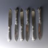A set of six Victorian silver Albany pattern Fish Knives, by Goldsmiths & Silversmiths Co.,