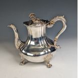 A William IV silver Teapot, by John Watson & Son, hallmarked Sheffield, 1835, of lobed baluster