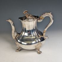 A William IV silver Teapot, by John Watson & Son, hallmarked Sheffield, 1835, of lobed baluster