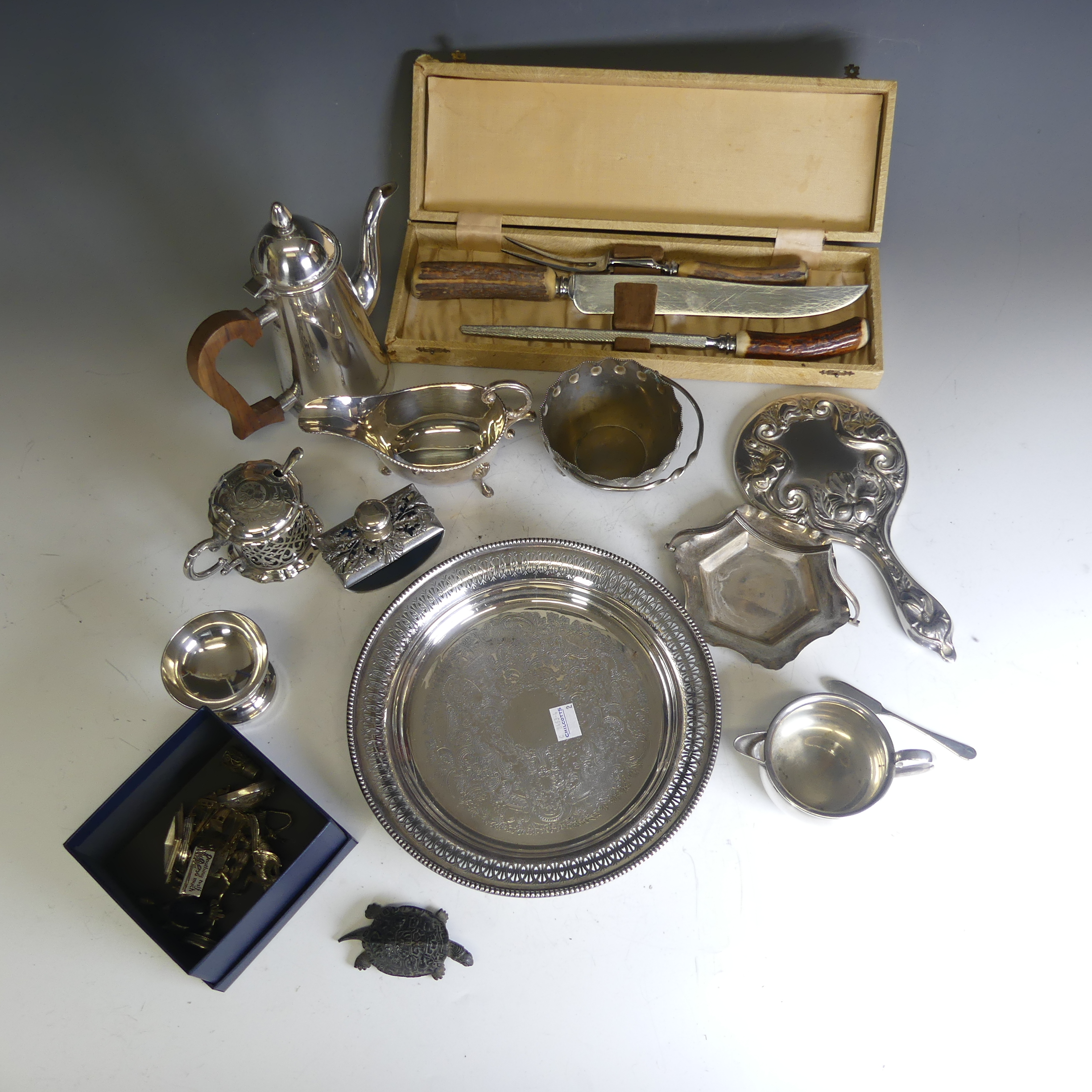 A George V four piece silver backed Dressing Table set, hallmarked Birmingham, 1934, comprising hand - Image 3 of 6