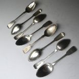 A set of four George IV silver fiddle pattern Teaspoons, by T Cox Savory, hallmarked London, 1828,