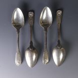 A set of four George III silver Dessert Spoons, by William Eley I & William Fearn, hallmarked