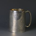 A Victorian silver Christening Mug, by William Evans, hallmarked London 1882, of conical form with