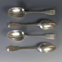 A set of four George IV silver Table Spoons, by Randall Chatterton, hallmarked London, 1826,