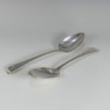 A pair of George III silver Table Spoons, by Peter & William Bateman, hallmarked London, 1813, Old