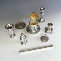 An Edwardian silver Hatpin Stand, by William Henry Sparrow, hallmarked Chester 1905, of circular