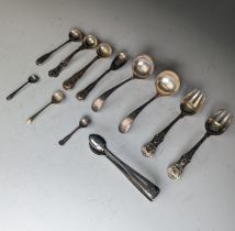 A pair of Victorian provincial silver Runcible (Spork) Spoons, by John Walton, hallmarked Newcastle,