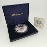 A Westminster Mint 'Duke of Wellington 5oz silver proof Medal', dated 2002, cased with certificate.
