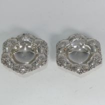 A pair of American sterling silver Bon Bon Dishes, by Gorham Manufacturing Co., of foliate design,