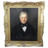 19th century School, Portrait of a Gentleman, in black jacket and necktie, oil on canvas, 76cm x
