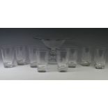 A set of eight maritime interest Orrefors glass Tumblers, circa 1930, together with a large glass