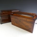 A 19thC rosewood Tea Caddy, inside converted into a storage box, W 41 cm x H 21 cm x D 23.5 cm,