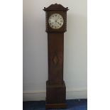An Antique oak granddaughter Clock, W 29 cm x H 134 cm x D 19.5 cm.
