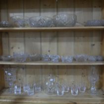 A quantity of cut and moulded Glass, to comprise Vases, Bowls, Dishes, Ashtrays, etc.