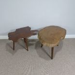 Two 20thC naturalistic coffee Tables, (Larger) W 88 cm x H 49.5 cm x D 60 cm, (Smaller) W 76 cm x