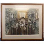 Lucy Willis (British, b. 1954), 'The Dining Room', limited edition etching, no.22/175, signed in