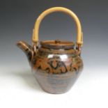 Bill (William) Marshall (1923 - 2007); a Leach St Ives studio pottery Teapot, in brown tenmoku glaze