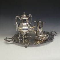 An early 20thC silver plated Samovar, initialled and dated 1910, with ivory tap handle, complete