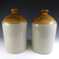 A large stoneware Flagon, marked for B Kelsey of Birmingham, H 40cm, together with another similar