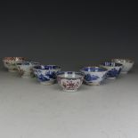 A small quantity of 18thC and later English porcelain Tea Bowls, decorated in the chinoiserie style,