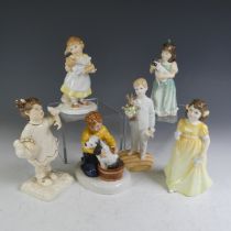 A small quantity of Royal Doulton Figures, including Childhood Days and Child Studies, Summer