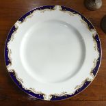 An Aynsley 'Royal Blue' pattern part Dinner Service, comprising twelve Dinner Plates, eleven