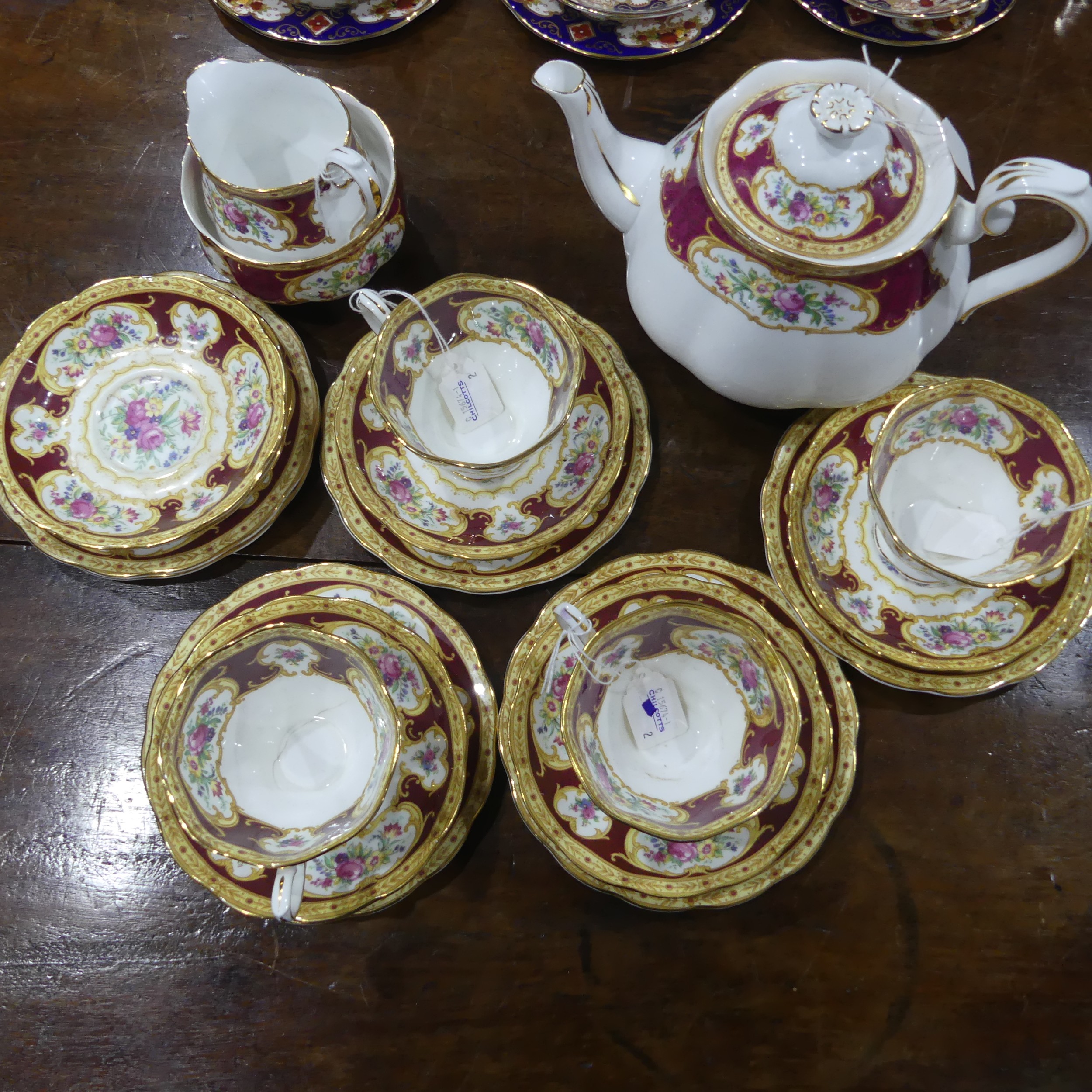 A Royal Albert 'Lady Hamilton' pattern part Tea Service, to comprise four Teacups, one with hairline - Image 2 of 5