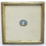 A 19th century Indian portrait miniature of 'The King of Delhi' (Bahadur Shah), oval, inscribed in