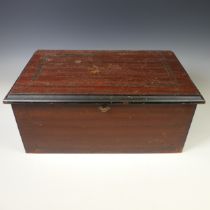 A late 19th century Music Box, with visible bells movement, note four prongs missing, W 48.5 cm x