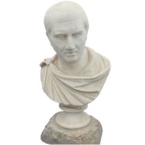 Edward Hodges Baily (1788-1867), a marble portrait bust of a gentleman, inscribed verso Baily