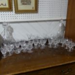 A quantity of Waterford Crystal, to comprise two Decanters, twelve Wine Glasses, eleven Dessert Wine