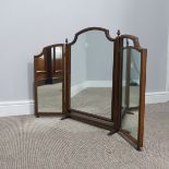 A Vintage standing table top triptych Mirror, W 86 cm x H 57 cm.