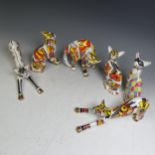 A matched set of six Paul Cardew Cool Catz, comprising four of the same set and two others, each