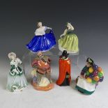 A quantity of Royal Doulton miniature Figures, comprising Falstaff HN3236, The Old Balloon Seller
