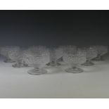 A set of nine Whitefriars 'Glacier' Sundae Glasses, together with a quantitiy of other cut and